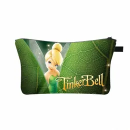 Tinker Bell Makeup Bags Carto Girls Cosmetics Zipper Pouchs For Travel Ladies Pouch Women Cosmetic Bag F4nm#