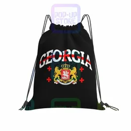 ジョージア旗ジョージアンディアスポラ愛国的なナチリ性デイジョージアンパトリオドローストリングバッグジムバッグfi persalised a0u2＃