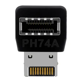 PH74A/PH74B Front USB C Header Adapter USB 3.1 Type E 90 Degree Steering Converter for Computer Motherboard Internal Connector
