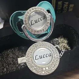 MIYOCAR Personalizado qualquer nome pode fazer chupeta dourada com brilho preto e clipe de chupeta sem BPA manequim bling design exclusivo P8 240322