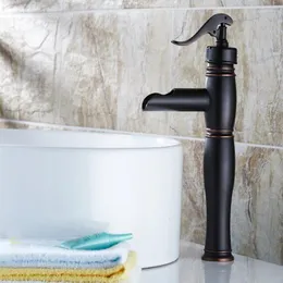 Badrumsvaskkranar "Water Pump Look" Style Olja gnuggas brons Enkel spaken Faucet Basin Mixer Tap AHG013