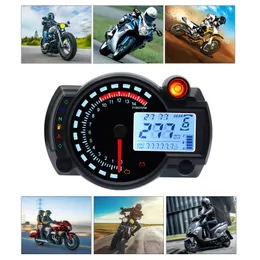 Universal Koso LCD Digital Speedometer Motorcykel 7 Färger Dashboard RX2N -kyletermätare Instrument Justerbar max 299 km/h