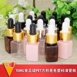 Frascos de armazenamento 10ml pet plástico garrafa de óleo essencial aroma cosméticos pacote de teste pequenos frascos 20 pçs/lote