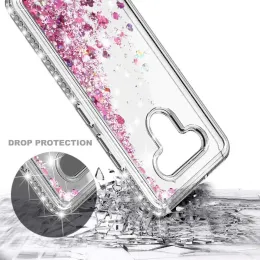 Für LG K51/LG Q51/LG Reflect/LG Stylo 6 Schockfestes Glitzer Flüssigkeit Bling Diamond Quicksand Case Phone Protective Cover