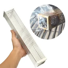 2024 Round Square 6/12 inches BBQ Wood Pellet Smoker Tube Stainless Steel Smoke Generator Mesh Pipe for Grill Hot or Cold Smoking