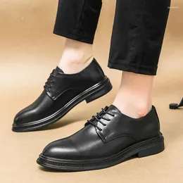 Sapatos casuais masculinos oxford 2024 versátil negócios clássico masculino couro leve calçado de noivo