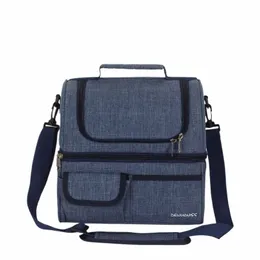 Borsa termica denuoniss Borsa termica a due scomparti Borsa termica Oxford con fodera in EVA B5ti #