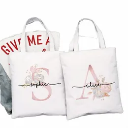 Persalizowana torba na ramię weselną Marek Hor Custom Nazwa Torebka Bridal Bachelorette Prezenty Prezenty Bride Bridesmaid Tote Bags I4a7#