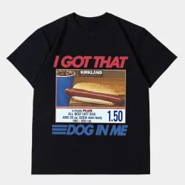 Yeni Costco Gıda Mahkemesi Sosisli sandviçler eğlenceli baskılı erkek ve kadın kısa kollu tişörtleri birleştirir