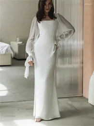 Sukienki swobodne Tossy Biała potargana maxi sukienka dla kobiet w talii moda elegancka patchworka szczupła impreza koronkowa długa