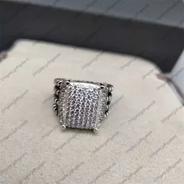 Luksusowy projektant obrączki popularne pierścionki biżuterii dla kobiety Eden Emerald Diamond Eternity Band in Silver 925 platynowe pierścienie platynowe