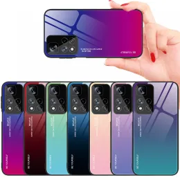 Xiaomi Redmi Note 10S 11S 5G 10 11 12 Pro Plus 13 12S 10C 12C 13C C S 화려한 뒷면 전화 커버를위한 그라디언트 강화 유리 케이스