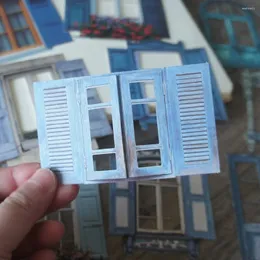 Hediye sargısı 10 adet vintage renkli ahşap pencereler tema kağıt sticker scrapbooking arka plan diy etiket dekorasyon etiketi