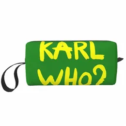 custom Yellow Karl Who Slogan Travel Cosmetic Bag Women Toiletry Makeup Organizer Lady Beauty Storage Dopp Kit 942O#