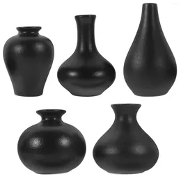 Vasos 5pcs mini vaso de cerâmica ornamento desktop flor estilo zen