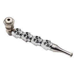 Fumando criativo Metal Pipe Skull Tobacco Tubo de tubo de metal de metal liga de zinco 128mm de 128 mm de cachimbo de viagem portátil para presente de viagem