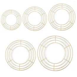 Dekorativa blommor 20-40 cm DIY Flower Wreath Circle Ring Metal Iron Garland Frame For Easter 2024 Födelsedag Valentine's Day Wedding