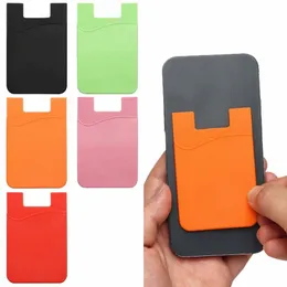 Novo Design Auto-adesivo Titular de Cartão de Crédito Mulheres Homens Fi Cell Phe Bolso Traseiro Slim ID Card Case Adesivo Carteira J0oH #