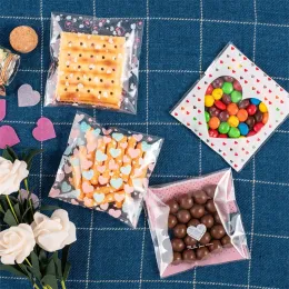 100pcstransparent Cellophanbeutel klare Opp-Plastiktüten selbst klebend für DIY-Kekse Snack Backpaket Dekor