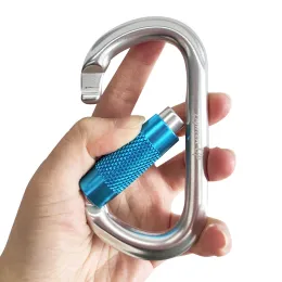 25kn Klettern Carabiner Schraubverriegelungstor Carabiner Hochdienst Oform Stahl Hängematte Schnalle Klettern Wanderzubehör Überleben Surviva