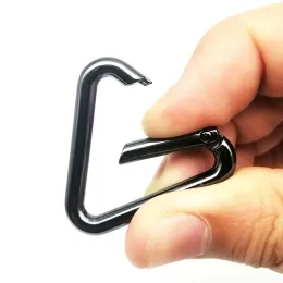 5pcs مثلث حلقة الربيع فتحة جلدية مفتوحة حقيبة حزام حزام حزام مشبك carabiner توصيل مفتاح سلسلة الكلب