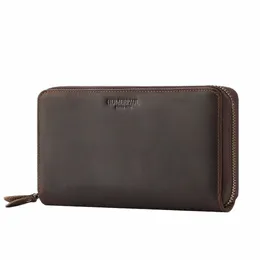 Portfel LG na puszkach LG dla mężczyzn szalona skórzana skóra mobilna torebka RFID Protect Card Holder Multicelctial uchwyt torba sprzęgła D3lf#