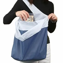 Poliéster reciclado à prova d'água Eco Shop Bag Portátil Dobrável Saco de armazenamento Supermercado Shop Bag Pano de grande capacidade K2AC #