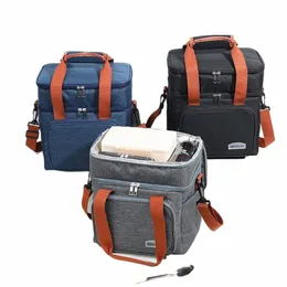 Двухслойные сумки для обеда Crosbody большой емкости, термоизоляция, сумка для пикника, еды, напитков, уличная сумка для льда, дорожные сумки для хранения p11n #