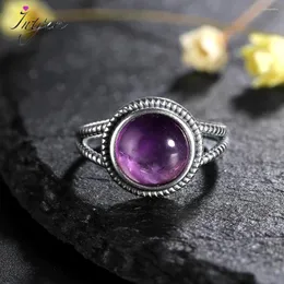 Cluster Rings Arrival Vintage Natural Amethyst For Women 925 Sterling Silver Jewelry With Stones Anniversary Gift