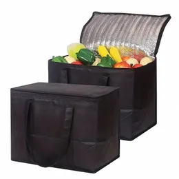 대용량 절연 식료품 가방 접이식 재사용 가능한 소프트 쿨러 가방 가벼운 핫 콜드 테이크 아웃 음식 배달 가방 A8AZ#