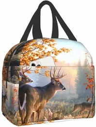 Hirsch Lunchtasche Kühltasche Damen Herren Tragetasche Isolierte Lunchbox Thermo-Bento-Lunch-Taschen für Damen Picknick Arbeit Schule L1fQ #