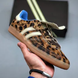 Sapatos de corrida Mulheres Leopard Imprimir Originais OG Wales Bonner Vintage Trainer Low Sneakers Non-Slip Outsole Moda Clássico Homens Casual Designer Sapato 36-45
