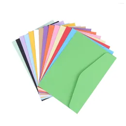 Envoltório de presente 100 pcs mini envelopes cor sólida cartão de papelaria cores doces em branco carta po