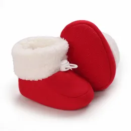 Vanlen Sina Winter Baby Warm Red Boots - Fluffy gregge Snow Slip on Shoes for Girls Toddler 0-18 mesi