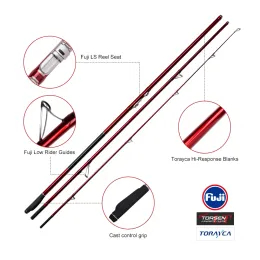 Noeby New Surf Casting Fishing Rod 4,25 m 425AX BX Ködergewicht 80-250 g Fuji Guide Rollen Sitz Seelufer lange Gussfischereisen