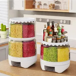 Storage Bottles Grain And Miscellaneous Bucket Separator 360 ° Rotary Food Container Rice Can Kitchen