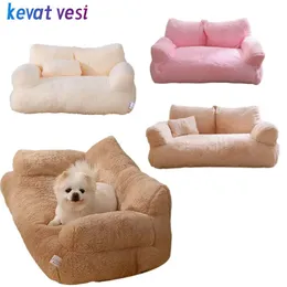 Warm Plush Cat Bed Winter Soft Cat Sofa House Comfortable Sleep Pet Nest for Small Medium Dogs Cats Puppy Bed Dogs Supplies 240327