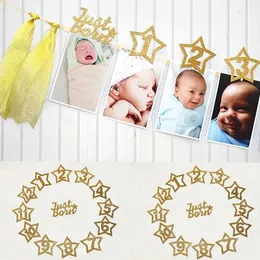 Party Decoration Festival Supplies Golden Flag 1'st First Birthday Pennant Bell Garland Banner Bunting For DIY Favor Creative Wh