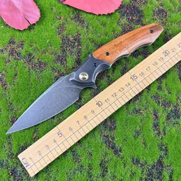 1 Stücke Neue A6711 Hochwertige Flipper Klappmesser D2 Stone Wash Klinge Palisander Griff Kugellager Outdoor Camping Wandern Angeln EDC Ordner Messer