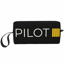 Pilot Captain Stripes Travel Cosmetic Bag para Aviati Aviator Fighter Higiene Pessoal Maquiagem Organizador Ladies Beauty Storage Dopp Kit k7lh #