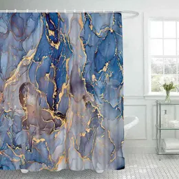 Shower Curtains Currents Of Translucent Swirls Marble Texture Bathroom Waterproof Polyester Frabic Bath Curtain With 12 Hooks