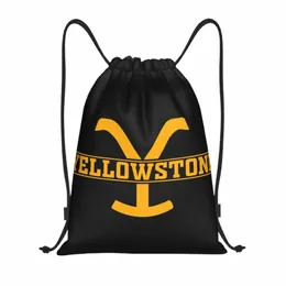 Custom Yellowste Drawstring Bags Homens Mulheres Leve Dutt Ranch Sports Gym Storage Backpack 78iI #