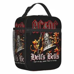 Ac DC The Bell Rock Roll Isolados Lunch Bags para School Office Australian Band Star Waterproof Thermal Cooler Bento Box Mulheres 11Ts #