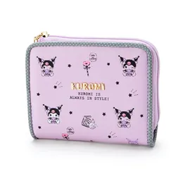 Chaveiros de carteira Kuromi de desenho animado de alta qualidade Cinnamoroll PU fofo bolsa de cartão com zíper Kuromi feminino My Melody bolsa de moedas de estudante 224