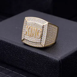 커스텀 Sier/Brass Openwork 챔피언 Micro-Set Moissanite Hip Hop High-End Men 's Ring