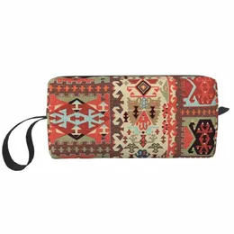 Turco Kilim Fantasia Magic Carpet Travel Cosmetic Bag Mulheres Boho Bohemian Maquiagem Higiene Pessoal Organizador Beauty Storage Dopp Kit k9lG #