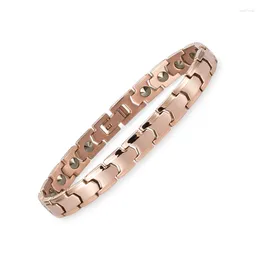 Link Bracelets Befoshinn 9mm Width Women Jewelry Daily Wear Pure Titanium With 99.999% Germanium Beads Health Italian Charm