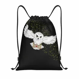 Owl Flight Tote Bag DrawString ryggsäck Sport Gym Bag For Men Women Witch Magic Shop Sackpack T4UZ#