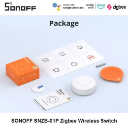 Controle 110pcs SONOFF SNZB01P Zigbee Smart Wireless Switch Cena inteligente via EWeLink Controle bidirecional com interruptor de parede TX Ultimate