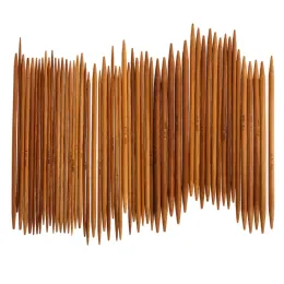 55/110pcs 11SIZES 13 cm bambu stickor nålar virkningskrokar dubbel spetsiga kolsyrade bambu nålar tröja väv hantverk